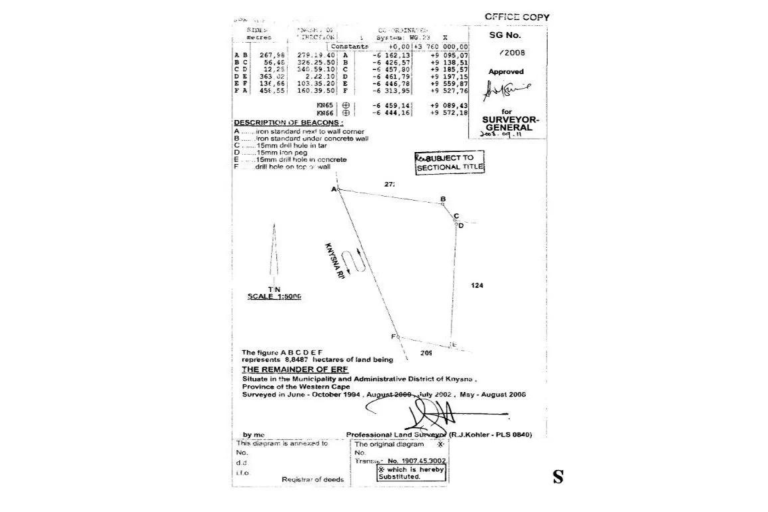 Surveyor General Sg Diagram B Plan Pro
